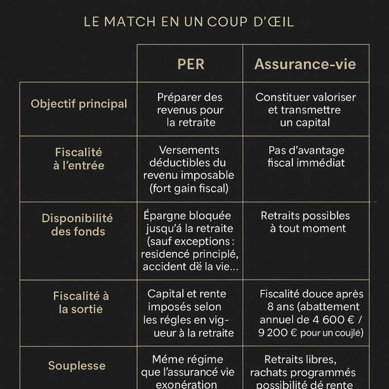 Comparatif AV PER